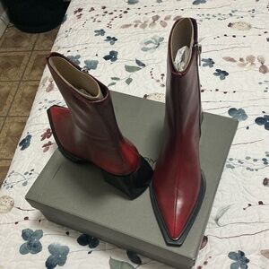 Vagabond, red ankle length booties